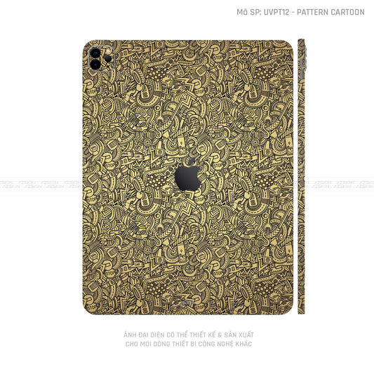 Dán Skin IPad Pro Series Vân Pattern Cartoon Vàng Đồng | UVPT12