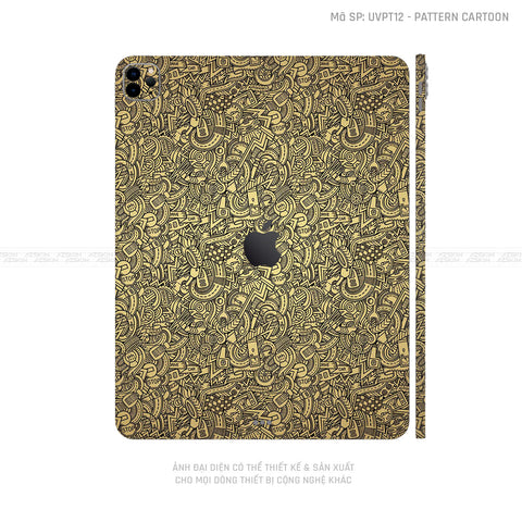 Dán Skin IPad Pro Series Vân Pattern Cartoon Vàng Đồng | UVPT12