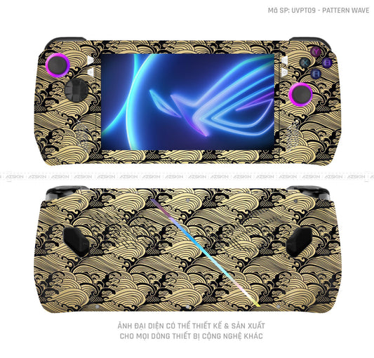 Dán Skin Máy Chơi Game Asus ROG Vân Pattern Wave Vàng | UVPT09