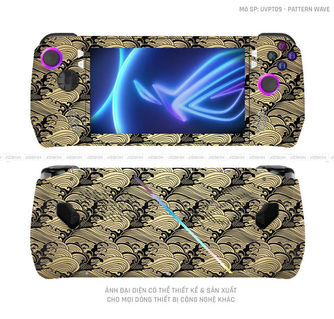 Dán Skin Máy Chơi Game Asus ROG Vân Pattern Wave Vàng | UVPT09