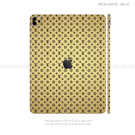 Dán Skin IPad Air Series Vân LV Vàng Đồng | UVPT16