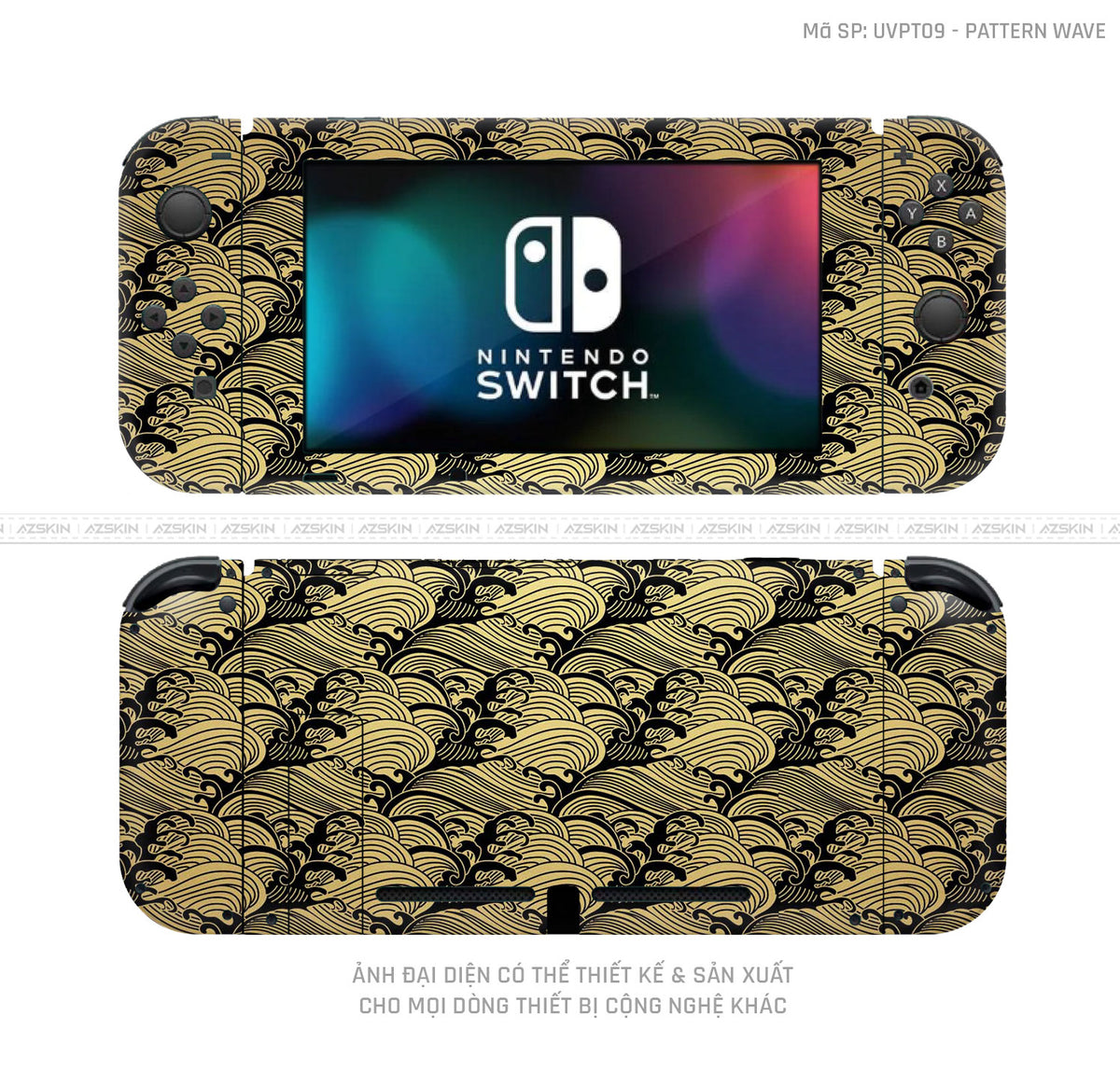 Dán Skin Máy Chơi Game Nintendo Switch Vân Pattern Wave Vàng | UVPT09