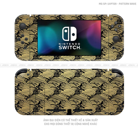 Dán Skin Máy Chơi Game Nintendo Switch Vân Pattern Wave Vàng | UVPT09
