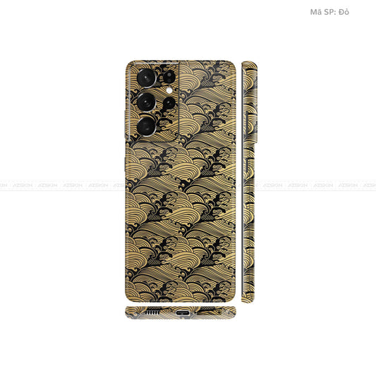 Dán Skin Galaxy S21 Series Vân Pattern Wave Vàng | UVPT09