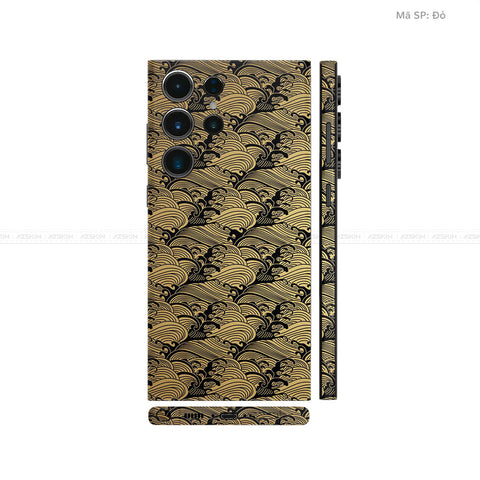 Dán Skin Galaxy S23 Series Vân Nổi Pattern Wave Vàng Đồng | UVPT09