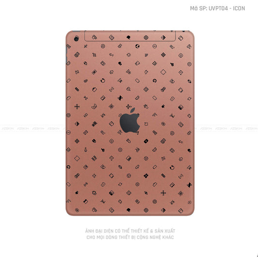Dán Skin IPad Gen Series Vân ICON Vàng Hồng | UVPT04