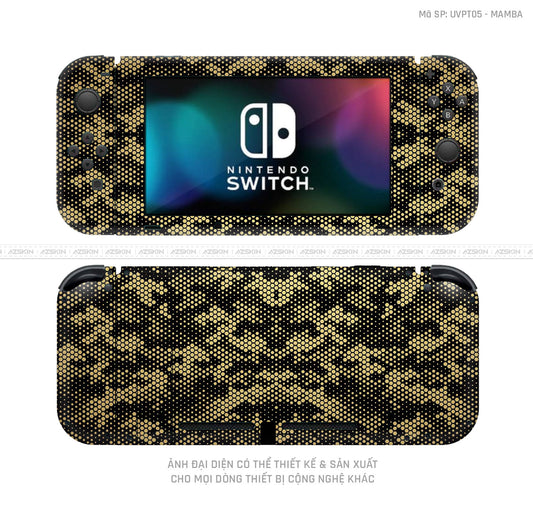 Dán Skin Máy Chơi Game Nintendo Switch Vân Mamba Vàng | UVPT05