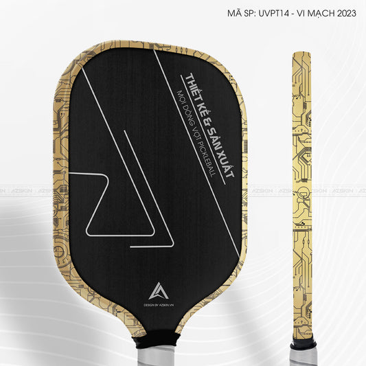 Miếng Dán Viền Vợt Pickleball Skin Vân Nổi Vi Mạch 2023 Vàng Đồng | UVPT14