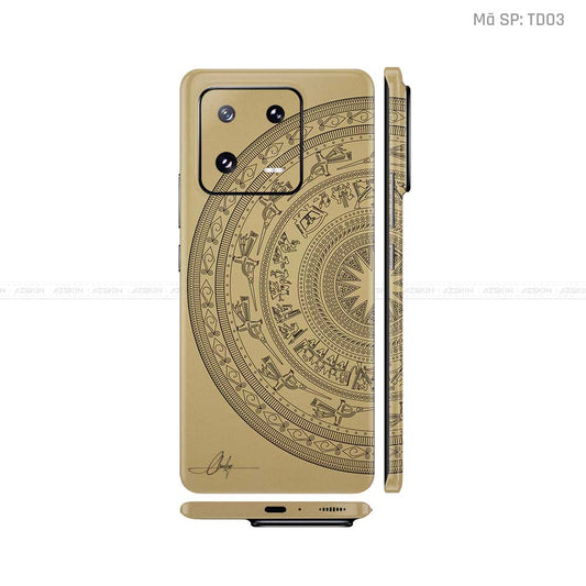Dán Skin Xiaomi 13 Series Vân Nổi Trống Đồng Vàng | TD03
