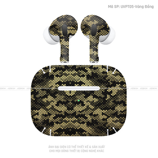 Dán Skin Tai Nghe Airpod 3 Vân Mamba Vàng Đồng | UVPT05