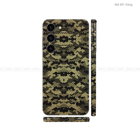 Dán Skin Samsung Galaxy S24 Series Vân Nổi Mamba Vàng Đồng | UVPT05