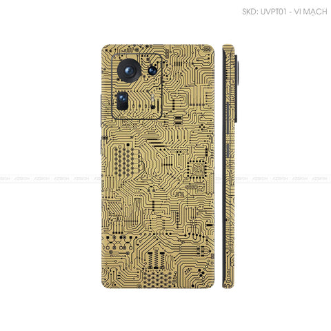 Dán Skin Điện Thoại Xiaomi Mi Mix Series Vân Nổi Vi Mạch Vàng | UVPT01