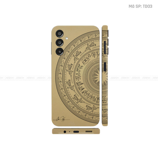 Dán Skin Galaxy A Series Vân Nổi Trống Đồng Màu Vàng | TD03