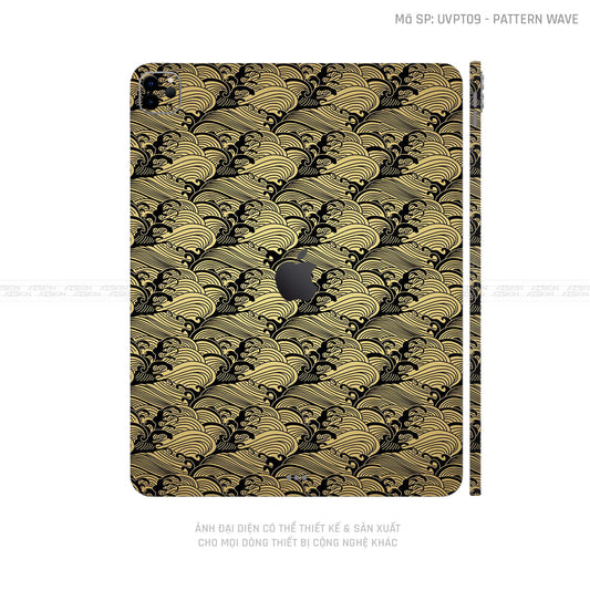 Dán Skin IPad Air Series Vân Pattern Wave Vàng Đồng | UVPT09