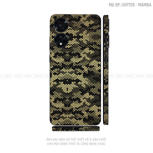Miếng Dán Skin Điện Thoại OPPO A Series Vân Nổi Mamba Vàng Đồng | UVPT05