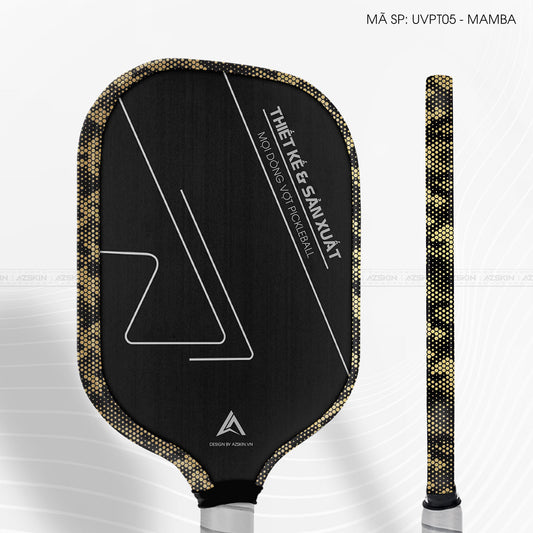 Miếng Dán Viền Vợt Pickleball Skin Vân Nổi Mamba Vàng | UVPT05