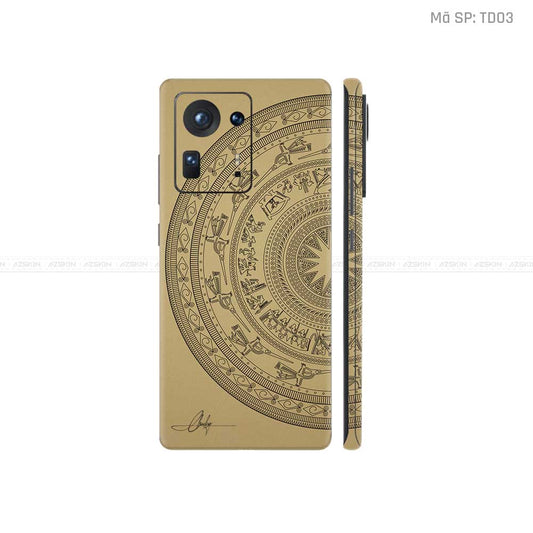 Dán Skin Điện Thoại Xiaomi Mi Mix Series Vân Nổi Trống Đồng Vàng | TD03