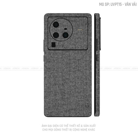 Dán Skin Vivo X Series Vân Vải Xám | UVPT15