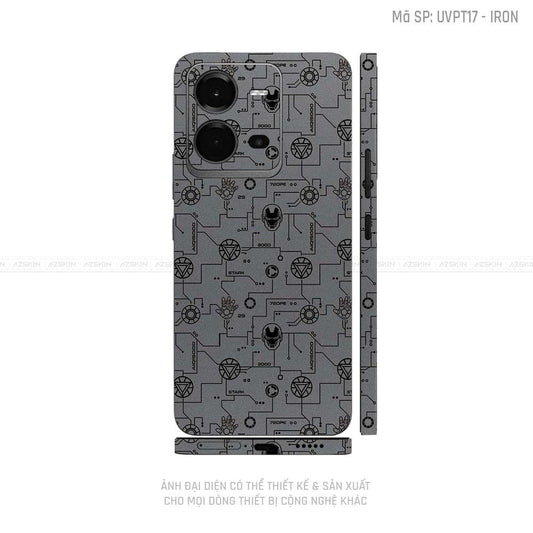 Dán Skin Vivo V Series Vân Iron Xám | UVPT17