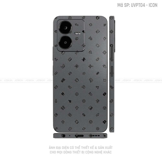 Dán Skin Vivo Y Series Vân Icon Xám | UVPT04