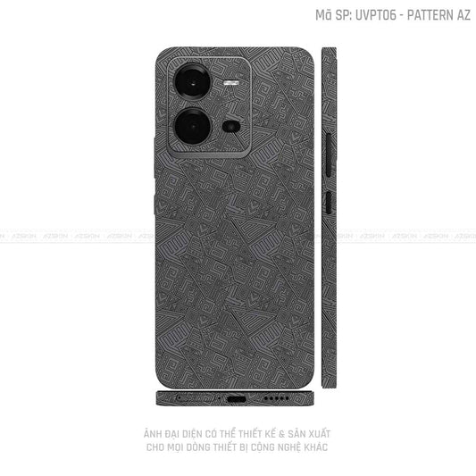 Dán Skin Vivo V Series Vân Pattern AZ Xám | UVPT06