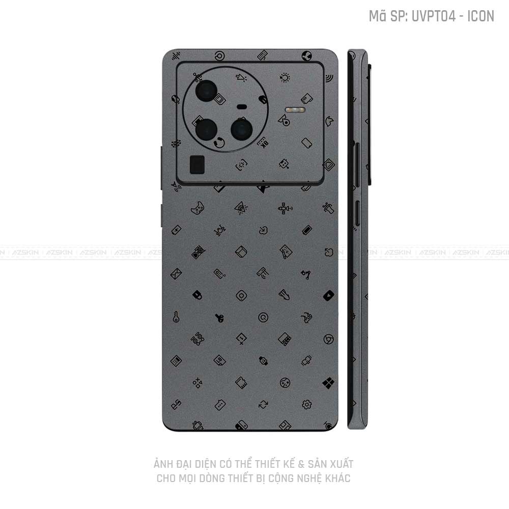 Dán Skin Vivo X Series Vân Icon Xám | UVPT04