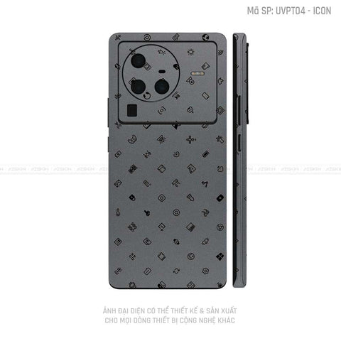 Dán Skin Vivo X Series Vân Icon Xám | UVPT04