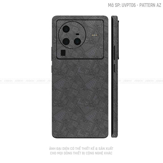 Dán Skin Vivo X Series Vân Pattern AZ Xám | UVPT06