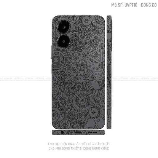 Dán Skin Vivo Y Series Vân Động Cơ Xám | UVPT18