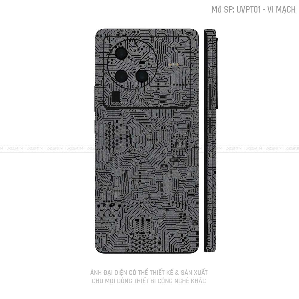Dán Skin Vivo X Series Vân Vi Mạch Xám | UVPT01