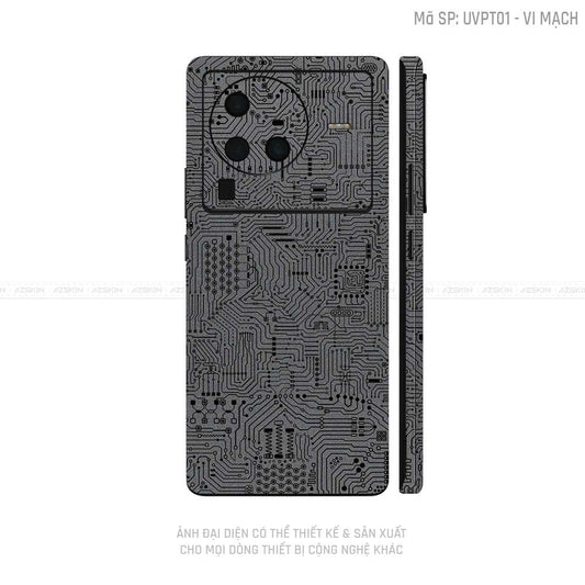 Dán Skin Vivo X Series Vân Vi Mạch Xám | UVPT01