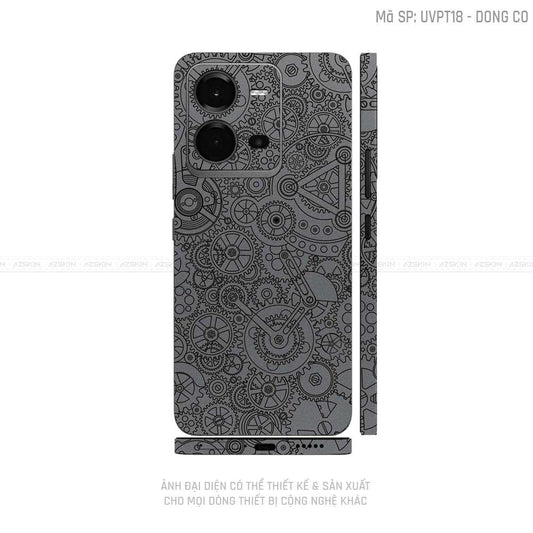 Dán Skin Vivo V Series Vân Động Cơ Xám | UVPT18