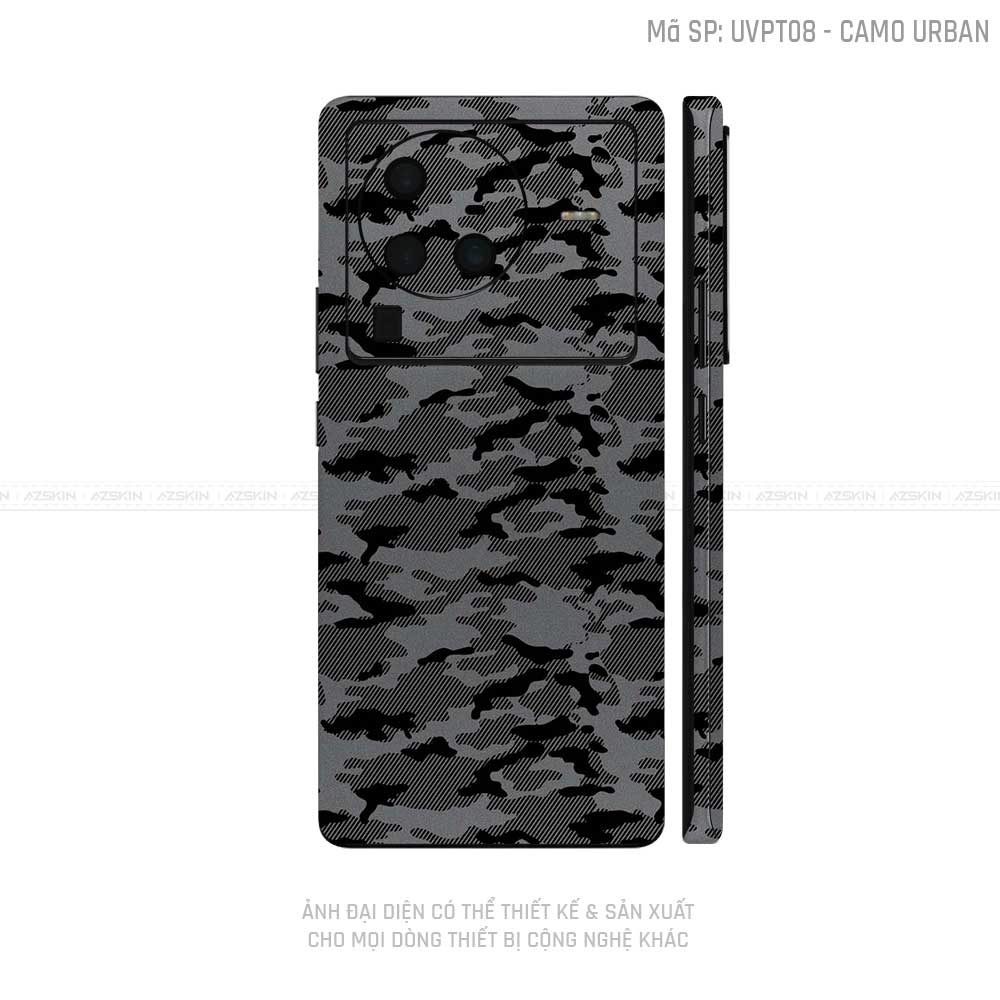 Dán Skin Vivo X Series Vân Camo Urban Xám | UVPT08
