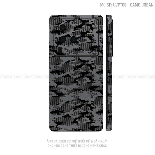 Dán Skin Vivo X Series Vân Camo Urban Xám | UVPT08