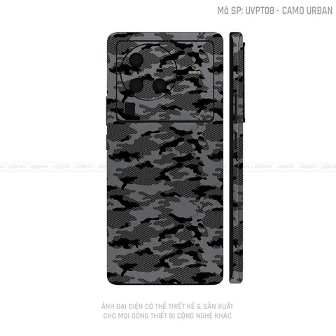 Dán Skin Vivo X Series Vân Camo Urban Xám | UVPT08
