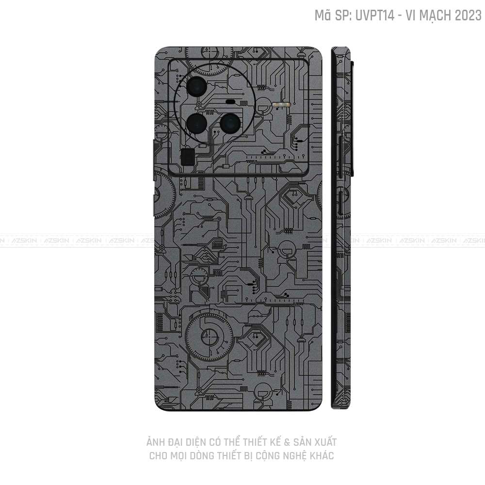 Dán Skin Vivo X Series Vân Vi Mạch 2023 Xám | UVPT14