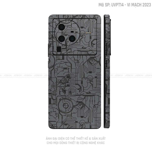 Dán Skin Vivo X Series Vân Vi Mạch 2023 Xám | UVPT14