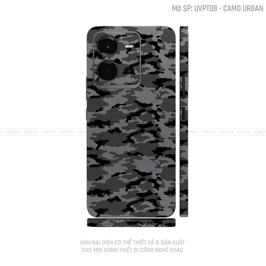 Dán Skin Vivo V Series Vân Camo Urban Xám | UVPT08
