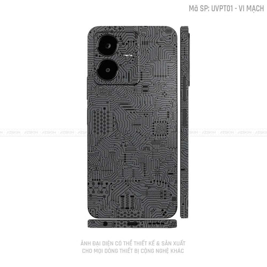 Dán Skin Vivo Y Series Vân Vi Mạch Xám | UVPT01