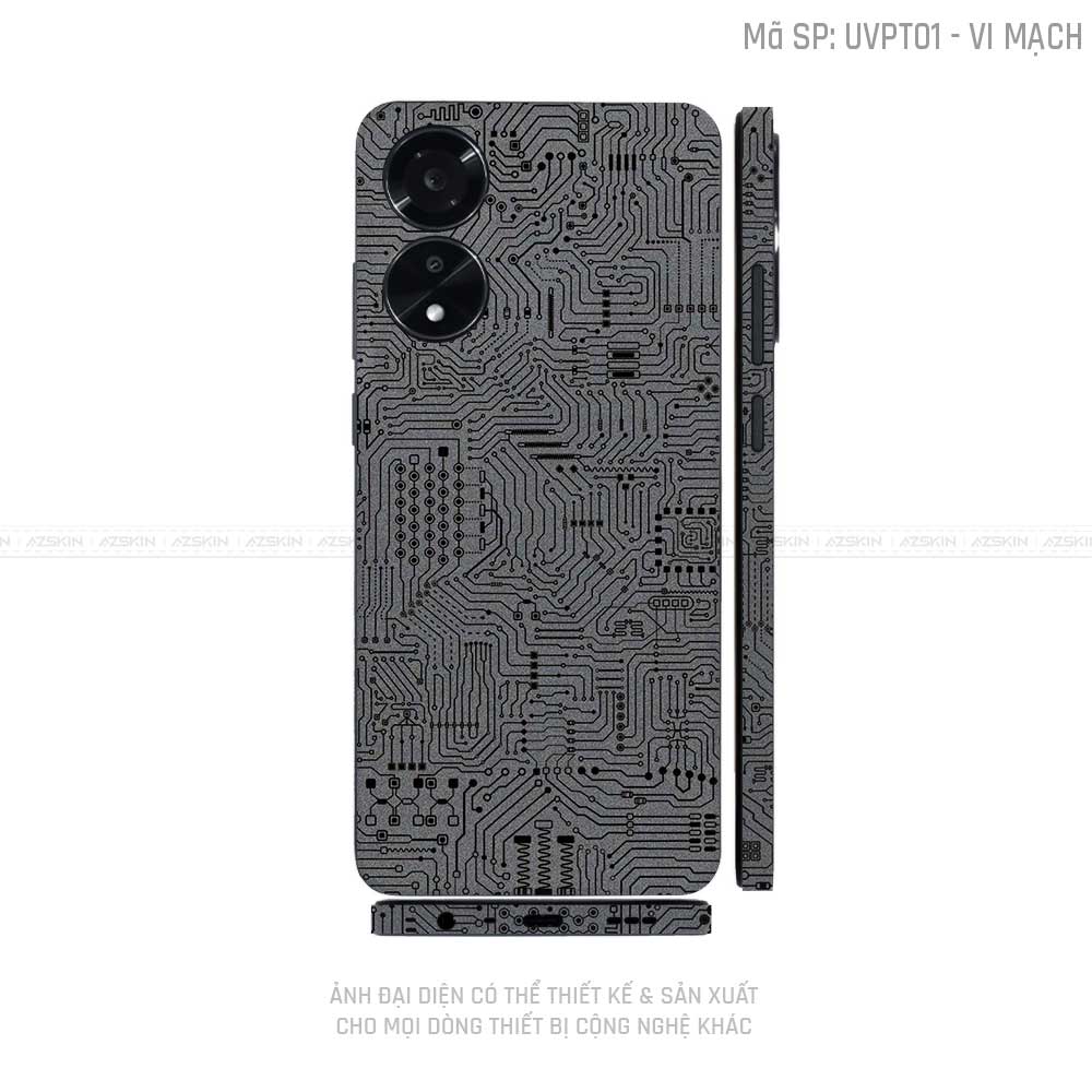 Miếng Dán Skin Điện Thoại OPPO A Series Vân Nổi Vi Mạch Xám | UVPT01