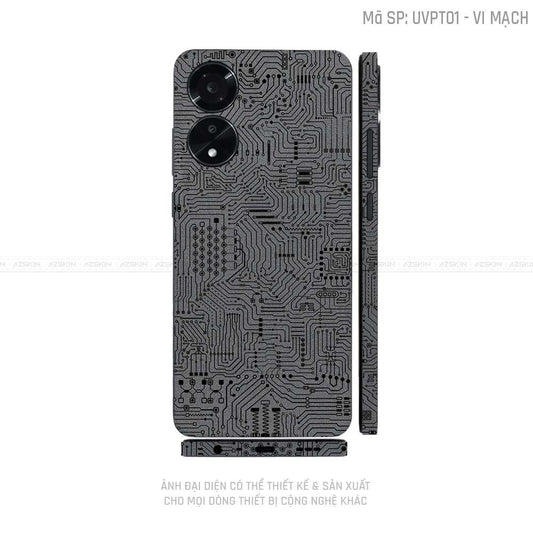 Miếng Dán Skin Điện Thoại OPPO A Series Vân Nổi Vi Mạch Xám | UVPT01