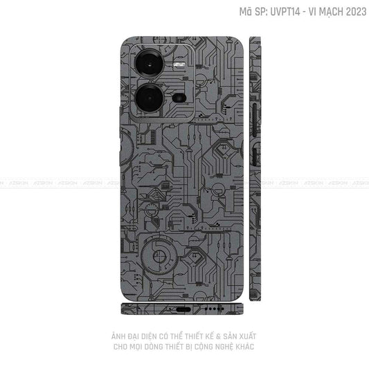 Dán Skin Vivo V Series Vân Vi Mạch 2023 Xám | UVPT14