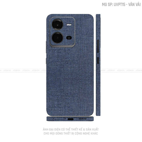 Dán Skin Vivo V Series Vân Vải Xanh Blue | UVPT15