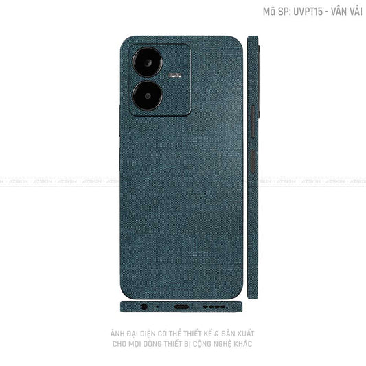 Dán Skin Vivo Y Series Vân Vải Xanh Cổ Vịt | UVPT15