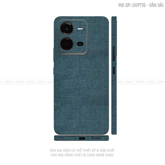 Dán Skin Vivo V Series Vân Vải Xanh Cổ Vịt | UVPT15