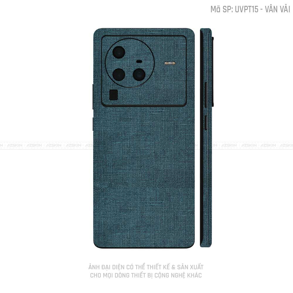 Dán Skin Vivo X Series Vân Vải Xanh Cổ Vịt | UVPT15