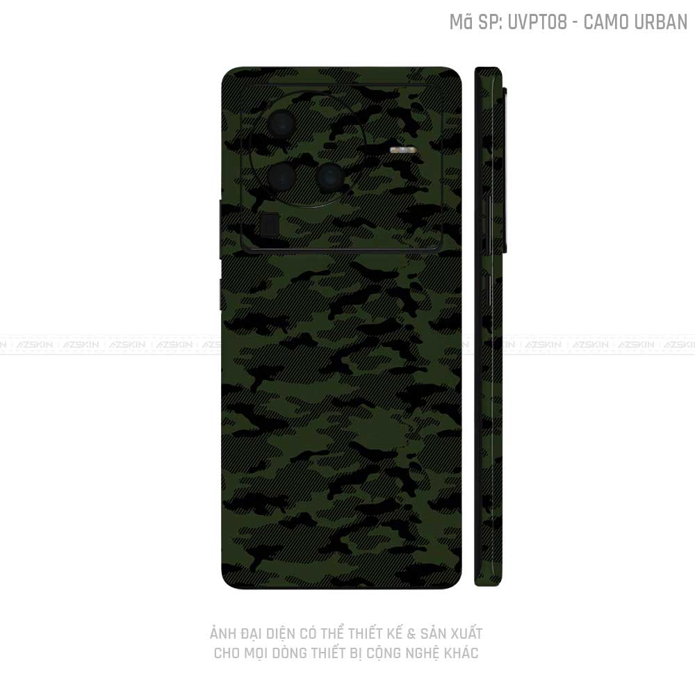 Dán Skin Vivo X Series Vân Camo Urban Xanh Rêu | UVPT08