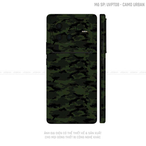 Dán Skin Vivo X Series Vân Camo Urban Xanh Rêu | UVPT08