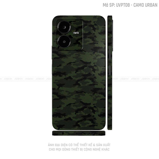Dán Skin Vivo Y Series Vân Camo Urban Xanh Rêu | UVPT08