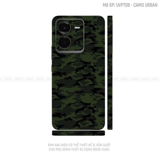 Dán Skin Vivo V Series Vân Camo Urban Xanh Rêu | UVPT08